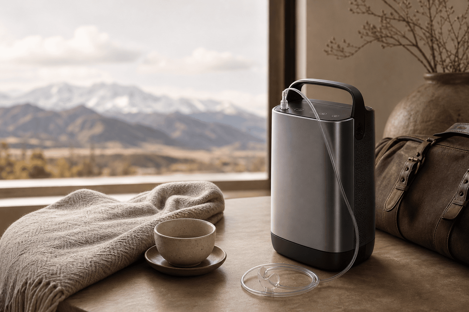 Portable oxygen concentrator prepared for selected plateau journeys