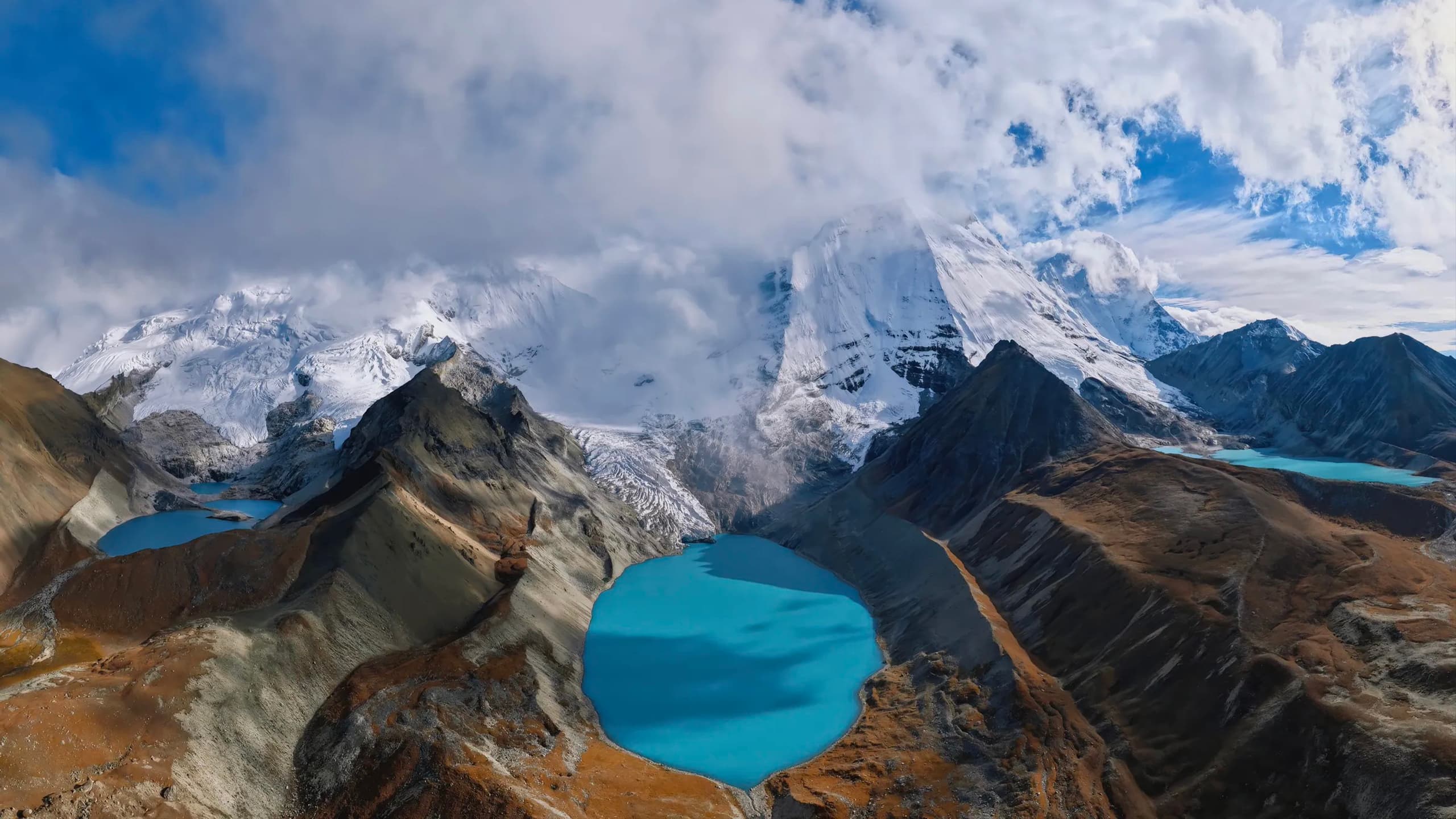Duina Co & Langtso Glacier high plateau landscape